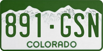 CO license plate 891GSN