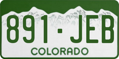CO license plate 891JEB