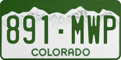 CO license plate 891MWP