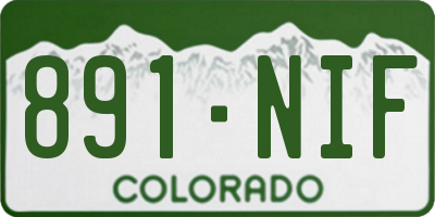 CO license plate 891NIF