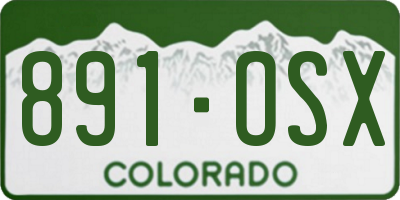 CO license plate 891OSX