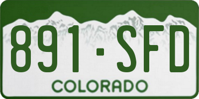 CO license plate 891SFD