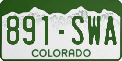 CO license plate 891SWA