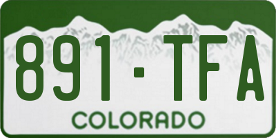 CO license plate 891TFA