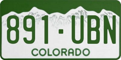 CO license plate 891UBN