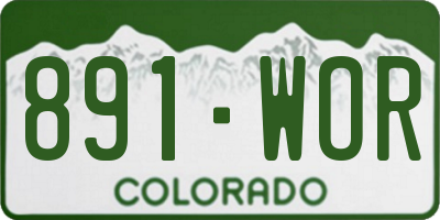 CO license plate 891WOR