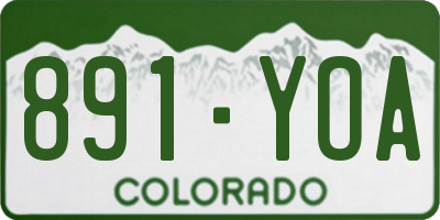 CO license plate 891YOA