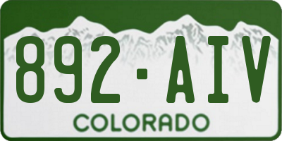 CO license plate 892AIV