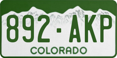 CO license plate 892AKP