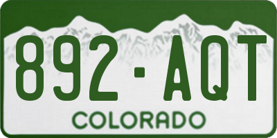 CO license plate 892AQT