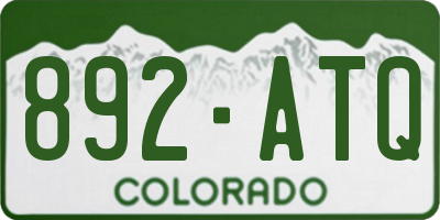 CO license plate 892ATQ