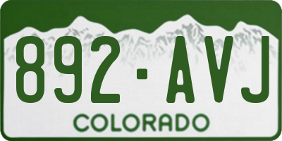 CO license plate 892AVJ
