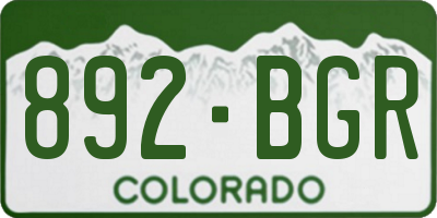 CO license plate 892BGR
