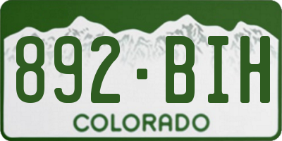CO license plate 892BIH