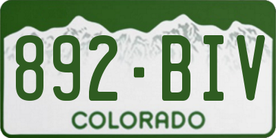 CO license plate 892BIV