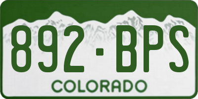 CO license plate 892BPS