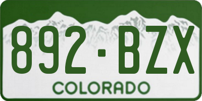 CO license plate 892BZX