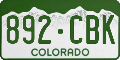 CO license plate 892CBK