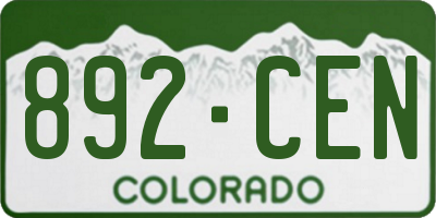 CO license plate 892CEN