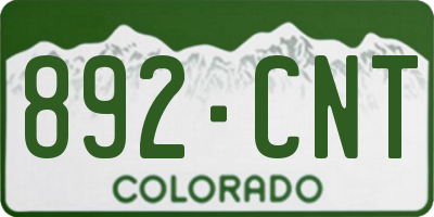 CO license plate 892CNT
