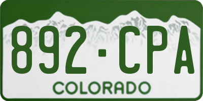 CO license plate 892CPA