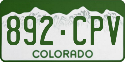 CO license plate 892CPV