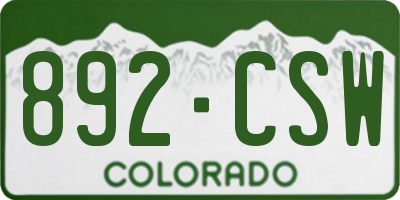 CO license plate 892CSW