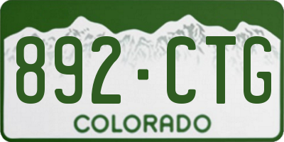 CO license plate 892CTG