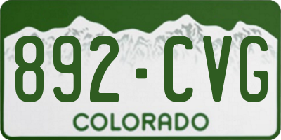 CO license plate 892CVG