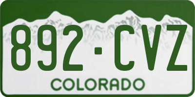 CO license plate 892CVZ