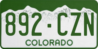 CO license plate 892CZN