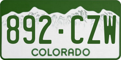 CO license plate 892CZW