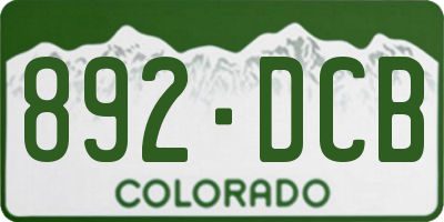 CO license plate 892DCB