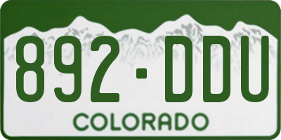 CO license plate 892DDU