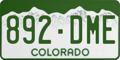 CO license plate 892DME