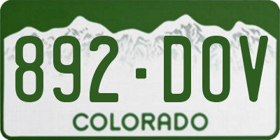 CO license plate 892DOV