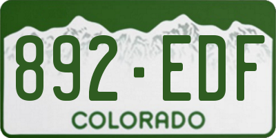 CO license plate 892EDF