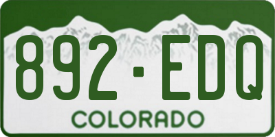 CO license plate 892EDQ