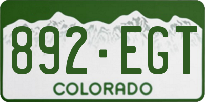 CO license plate 892EGT