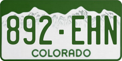 CO license plate 892EHN