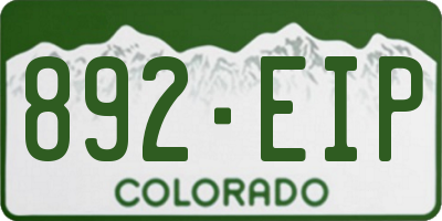 CO license plate 892EIP