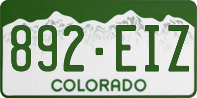 CO license plate 892EIZ