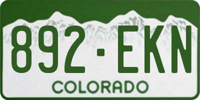 CO license plate 892EKN