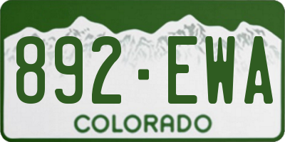 CO license plate 892EWA