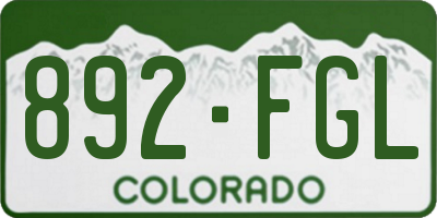 CO license plate 892FGL