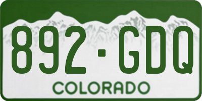CO license plate 892GDQ