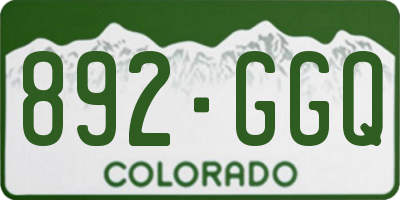 CO license plate 892GGQ