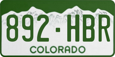 CO license plate 892HBR