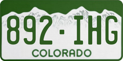 CO license plate 892IHG