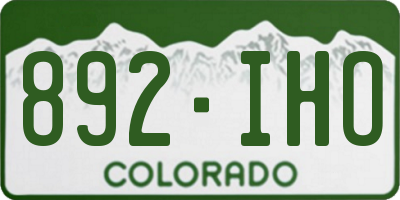 CO license plate 892IHO